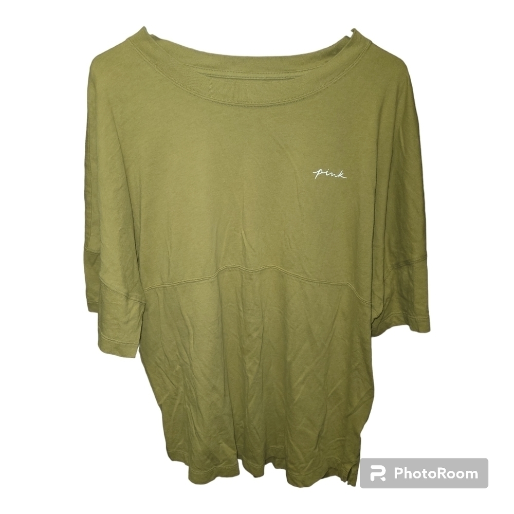 PINK by Victoria  Secret  green 3/4 sleeve T-shirt size large
